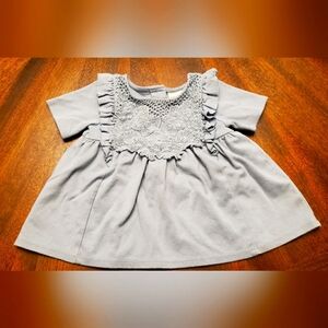 Rachel Zoe Kids/Infant 12 Month Light Blue Ruffled Top & Polkadot Bottoms